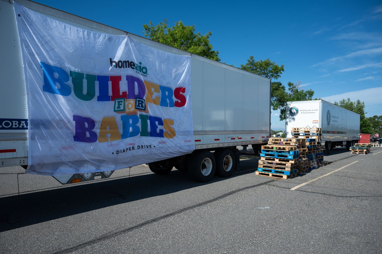 HomeAid Colorado Builders for Babies diaper drive trailers